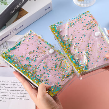 Bilježnica s PVC omotom i šljokicama, s otvorenim listovima, Dowling papir 100 g/m2, 80 stranica