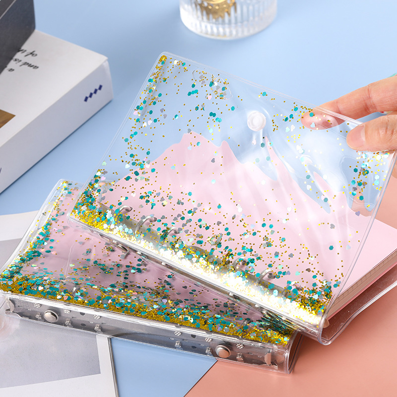 Bilježnica s PVC omotom i šljokicama, s otvorenim listovima, Dowling papir 100 g/m2, 80 stranica