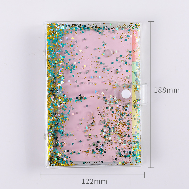 Bilježnica s PVC omotom i šljokicama, s otvorenim listovima, Dowling papir 100 g/m2, 80 stranica