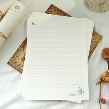 Vintage literarni papir za pisma – minimalistički stil, retro europski romantični dizajn, debeli premium papir, prazne stranice, 10 listova