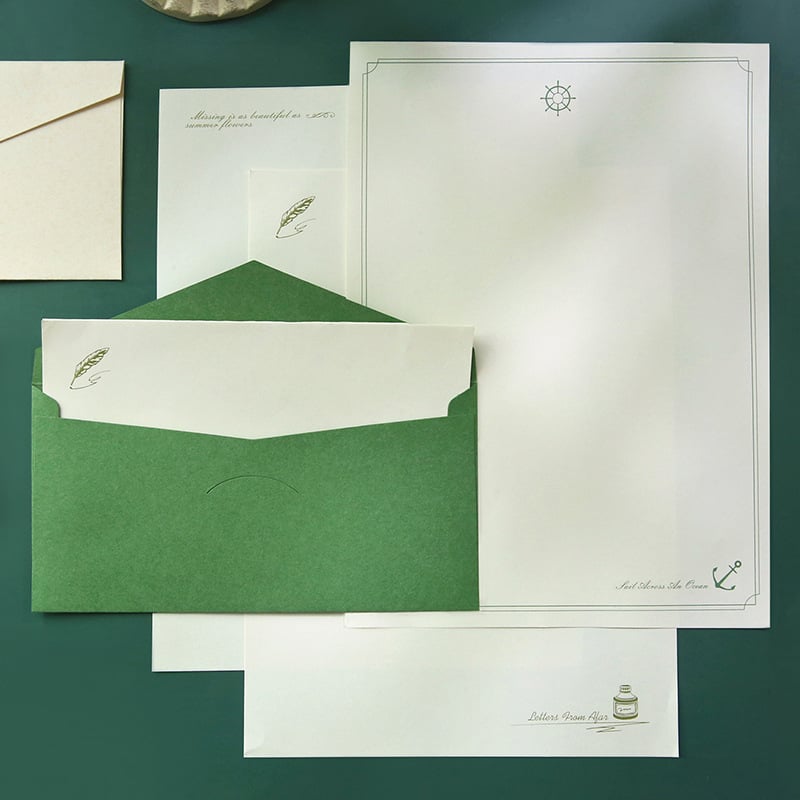 Vintage literarni papir za pisma – minimalistički stil, retro europski romantični dizajn, debeli premium papir, prazne stranice, 10 listova