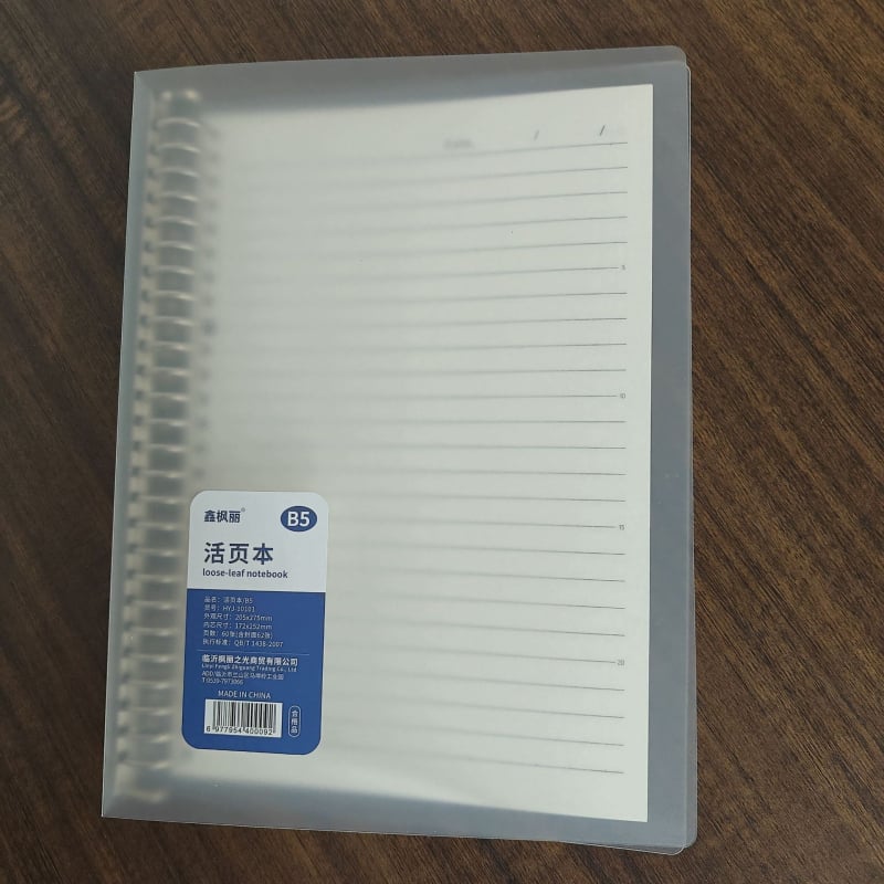 Prozirni Matirani Binder za Bilješke sa 60 Stranica, 26 Rupa