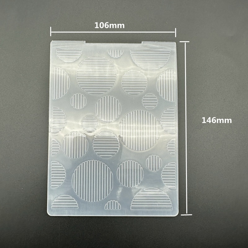 Plastični šablon za embosiranje za DIY papirnate čestitke — kružni prugasti dizajn, više stilova; Materijal: Plastika; Uvoz: Ne; IP dopuštenje: Ne