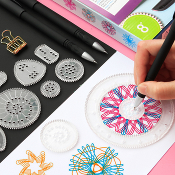 Višefunkcionalni set ravnala za djecu – edukativni kaleidoskop puzzle, čarobni kreativni set, šablone za ručno pisani novinski list i dječje crteže