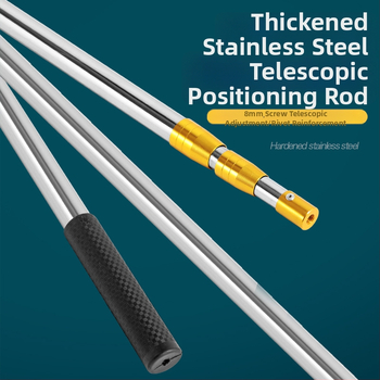 Nerezová oceľ teleskopická sieťová tyč, nastaviteľné polohovanie, vhodná na zber ovocia z výšky a rybolov, viacúčelová