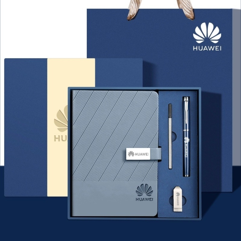Set bilježnica u kutiji za poklon s prilagođenim logotipom, model jgdz1407; korica od umjetne kože; vezanje ljepilom i nitima; unutarnji materijal: prirodni bijeli papir