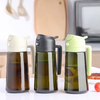 Staklena boca za ulje Jie Liang Glass | Dvostruki kuhinjski sprej, pritisnite za raspršivanje, moderan minimalistički stil, tiskano logo