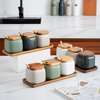 Japanski stil keramični set posudica za začine s mat završnim slojem – minimalistička serija, sol i šećer