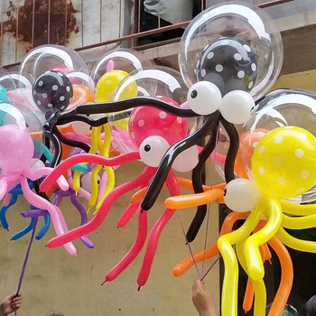 Igrački balon – leteći hobotnica, crtani lik životinje, lateks (Materijal: Lateks; Vrsta balona: Igrački balon; Oblik: Crtani lik životinje; Tisak loga: Ne)