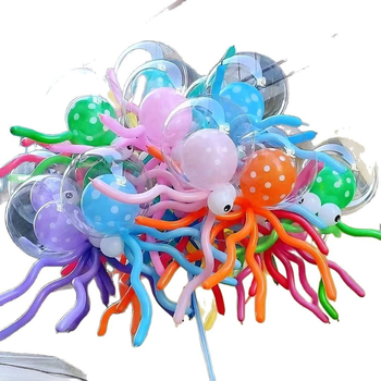 Igrački balon – leteći hobotnica, crtani lik životinje, lateks (Materijal: Lateks; Vrsta balona: Igrački balon; Oblik: Crtani lik životinje; Tisak loga: Ne)
