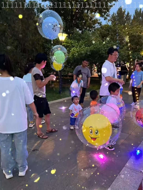 Balon s LED osvjetljenjem; Materijal: aluminijska folija; Vrsta balona: latex balon; Oblik: crtani lik životinje/izvanzemaljac; Marka: druga; IP dozvola: Ne