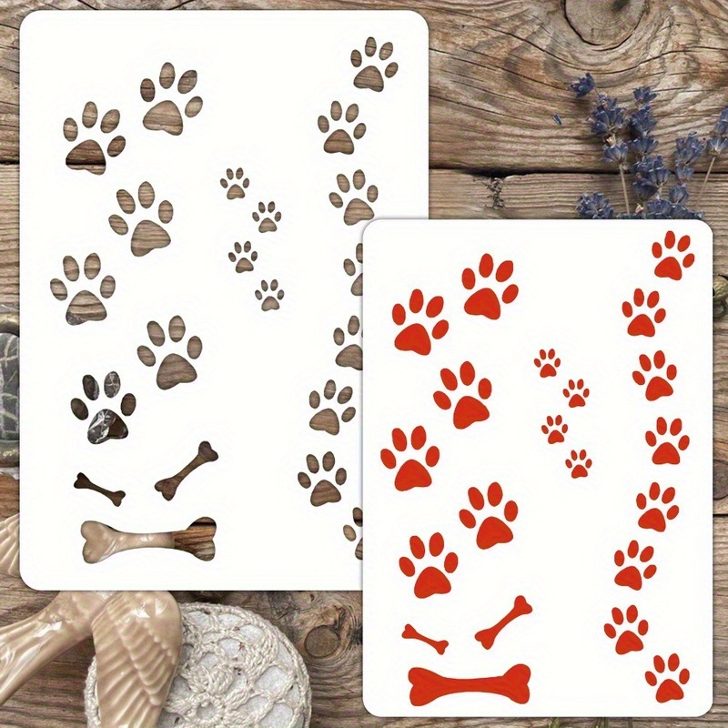 Fei Fan DIY šablona otisaka šapica štenaca i kostiju za scrapbooking, crtanje i presovanje cvijeća — Šifra proizvoda FLY260109Y484, Materijal: PET, IP licenca: Ne