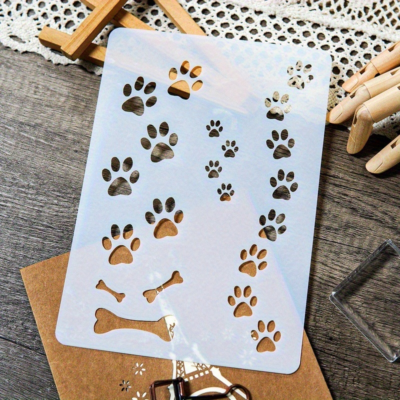 Fei Fan DIY šablona otisaka šapica štenaca i kostiju za scrapbooking, crtanje i presovanje cvijeća — Šifra proizvoda FLY260109Y484, Materijal: PET, IP licenca: Ne