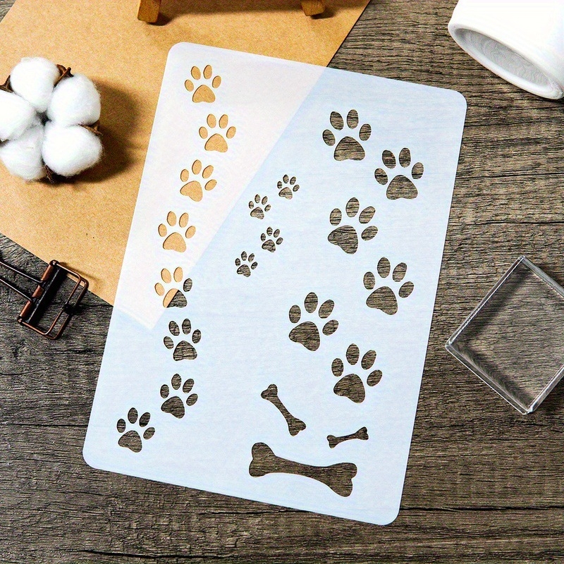 Fei Fan DIY šablona otisaka šapica štenaca i kostiju za scrapbooking, crtanje i presovanje cvijeća — Šifra proizvoda FLY260109Y484, Materijal: PET, IP licenca: Ne