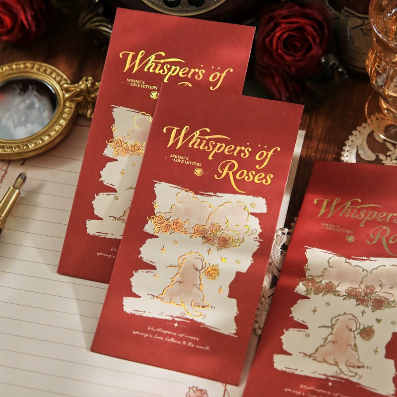 Rose Whisper serije set pisama i kuverti – Tema Željena ruža, Stil: kineska kuverta, Značka Mr.paper, Materijal papir