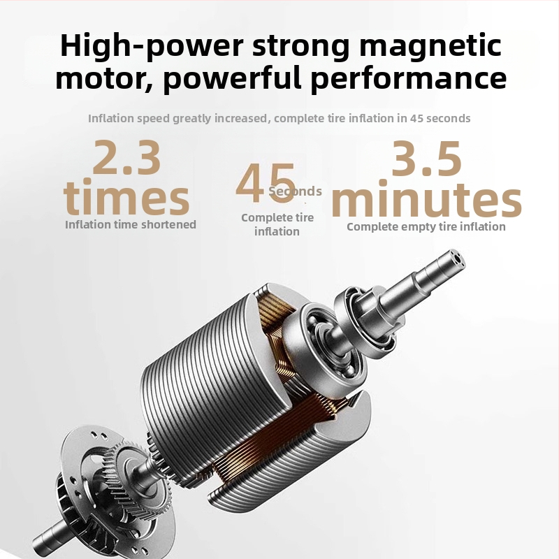 2Pro Hordozható autó légpumpa, Gyors felfújás, Hosszú akkumulátor-élettartam, Teljesítmény ≤ 80W