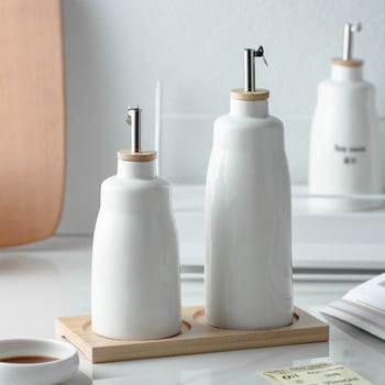 Keramička posuda za ulje Have Orange s automatskim otvaranjem i zatvaranjem, moderni minimalistički dizajn, s tiskanim logom