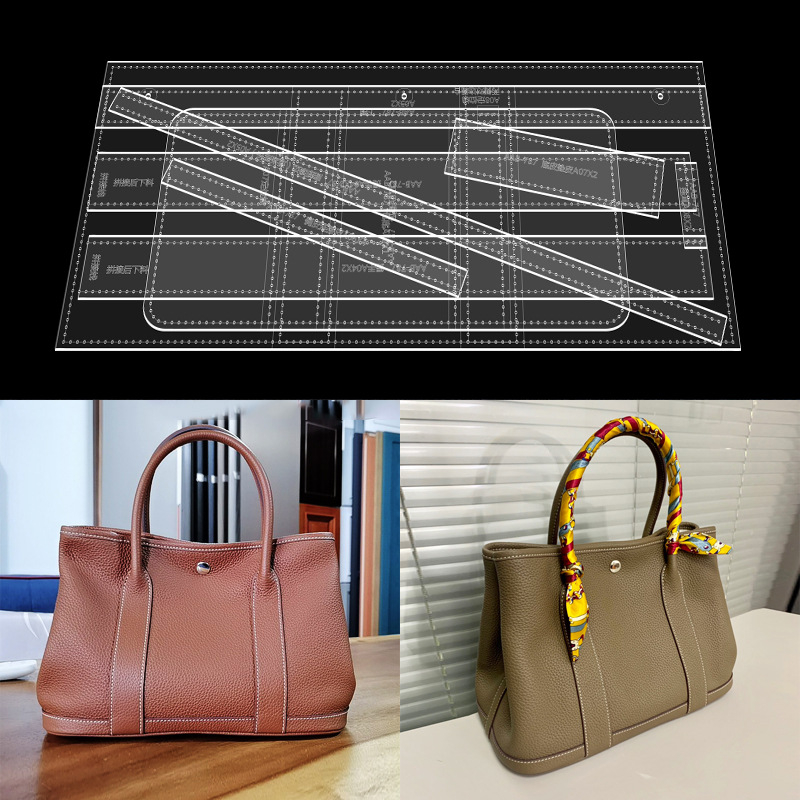 Akrilni šablon za crtanje za DIY žensku torbicu – dizajn Garden Bucket Tote