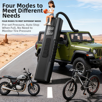 Φορητός αντλητής ελαστικών αυτοκινήτου με LED φως, ασύρματος φορτιστής (12V, 25 L/min, Ψηφιακή οθόνη, Μπαταρία λιθίου)