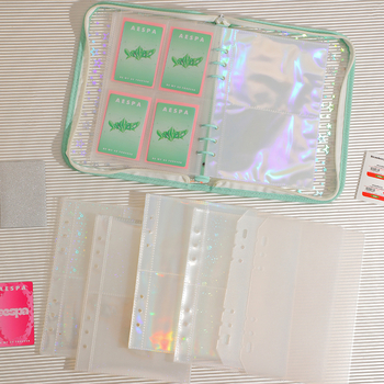 Pagină interioară A5 pentru album cu șase găuri (PP) – 10 coli, material PP, pentru inserții de 3/5/7 inchi