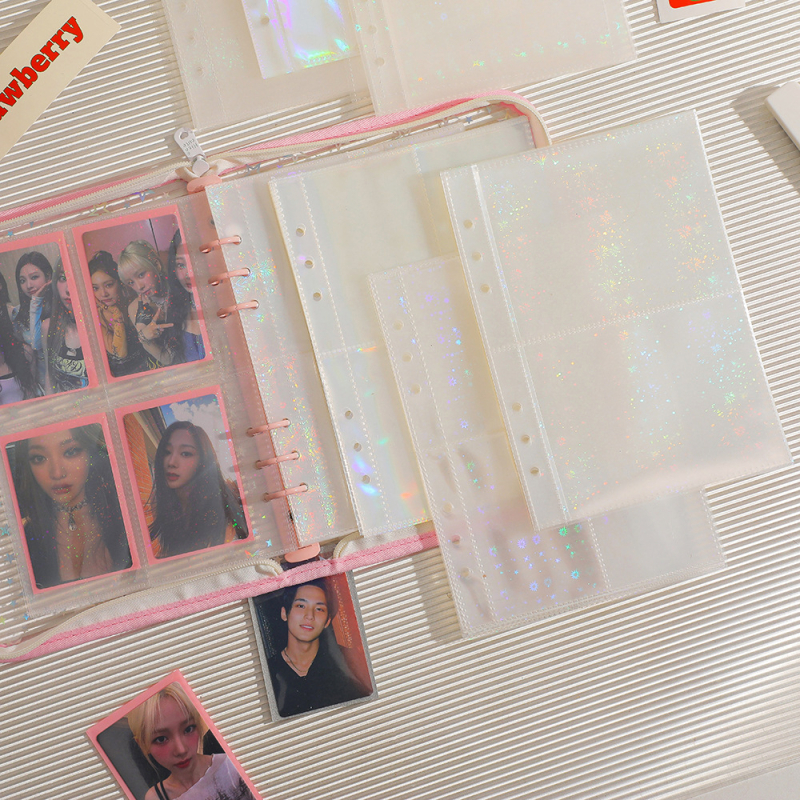 Pagină interioară A5 pentru album cu șase găuri (PP) – 10 coli, material PP, pentru inserții de 3/5/7 inchi