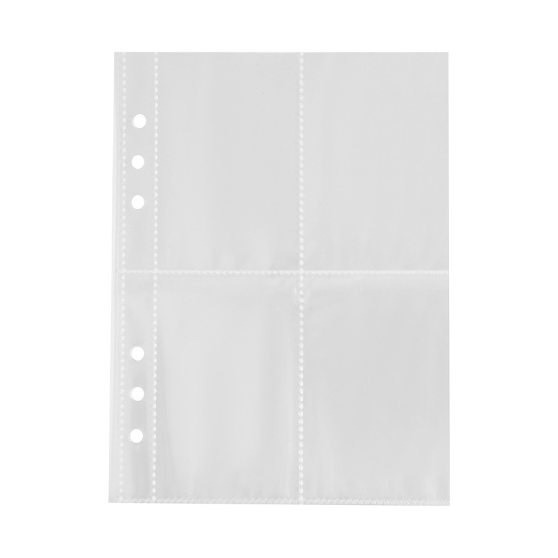 Pagină interioară A5 pentru album cu șase găuri (PP) – 10 coli, material PP, pentru inserții de 3/5/7 inchi