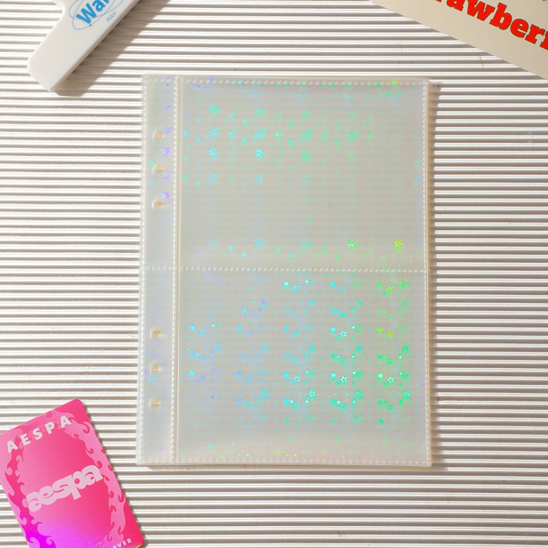 Pagină interioară A5 pentru album cu șase găuri (PP) – 10 coli, material PP, pentru inserții de 3/5/7 inchi