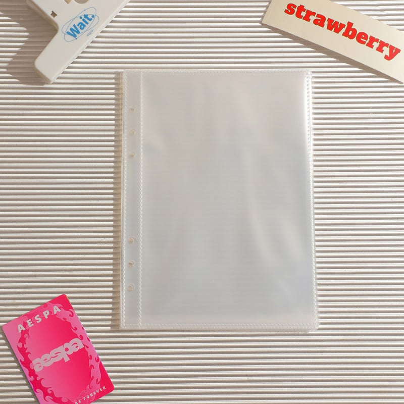 Pagină interioară A5 pentru album cu șase găuri (PP) – 10 coli, material PP, pentru inserții de 3/5/7 inchi