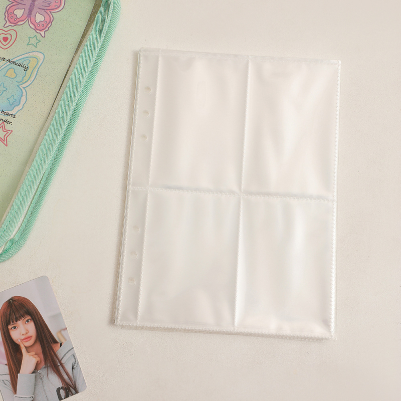 Pagină interioară A5 pentru album cu șase găuri (PP) – 10 coli, material PP, pentru inserții de 3/5/7 inchi