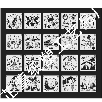 Șablon de pictură decupat de Crăciun - Qixuan, material PET, Nu este importat, autorizare IP: Nu