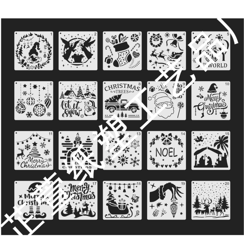 Șablon de pictură decupat de Crăciun - Qixuan, material PET, Nu este importat, autorizare IP: Nu