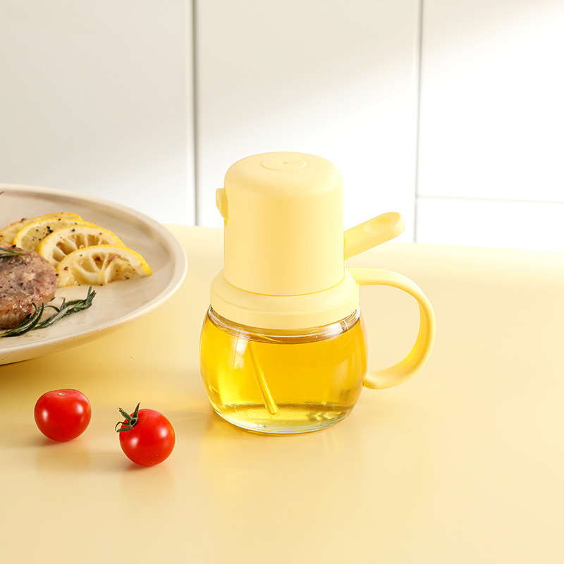 Recipient din sticlă pentru ulei de bucătărie, cu funcție de pulverizare, rezistent la temperaturi înalte, construcție etanșă și îngroșată, capacitate mare