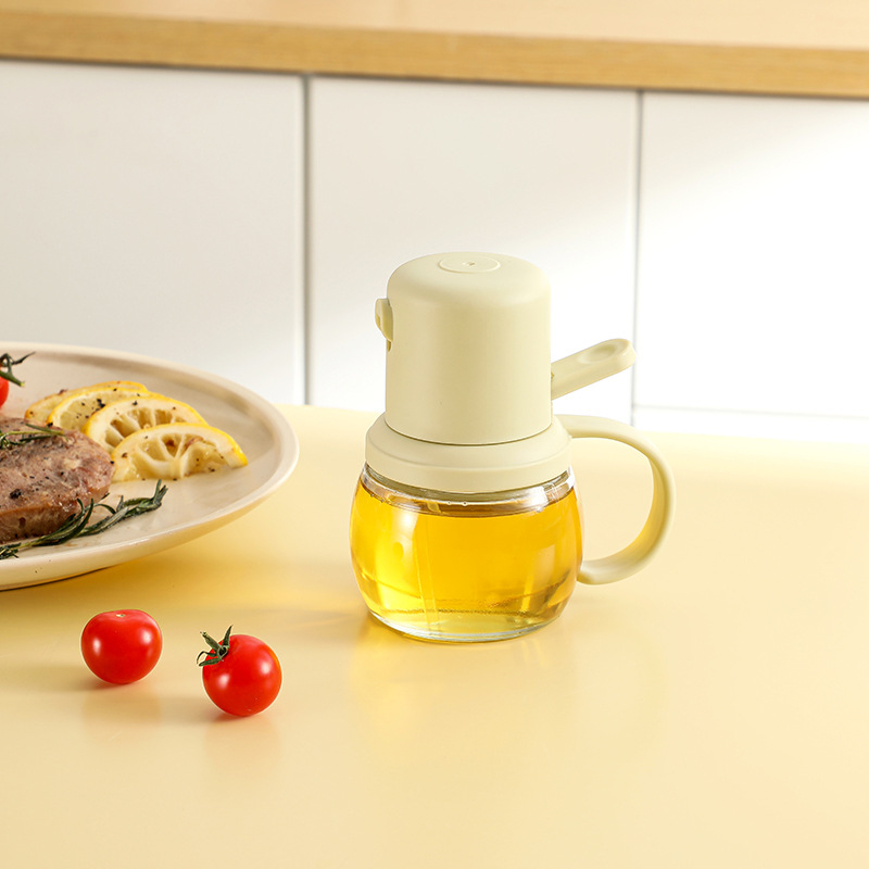 Recipient din sticlă pentru ulei de bucătărie, cu funcție de pulverizare, rezistent la temperaturi înalte, construcție etanșă și îngroșată, capacitate mare
