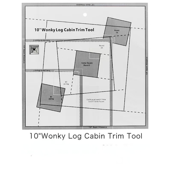 Log Cabin Trim Tool – Șablon din acrilic cu riglă pentru decorarea cabanei și cusut