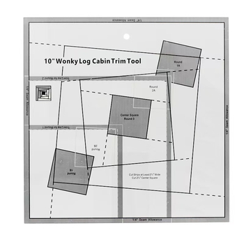 Log Cabin Trim Tool – Șablon din acrilic cu riglă pentru decorarea cabanei și cusut