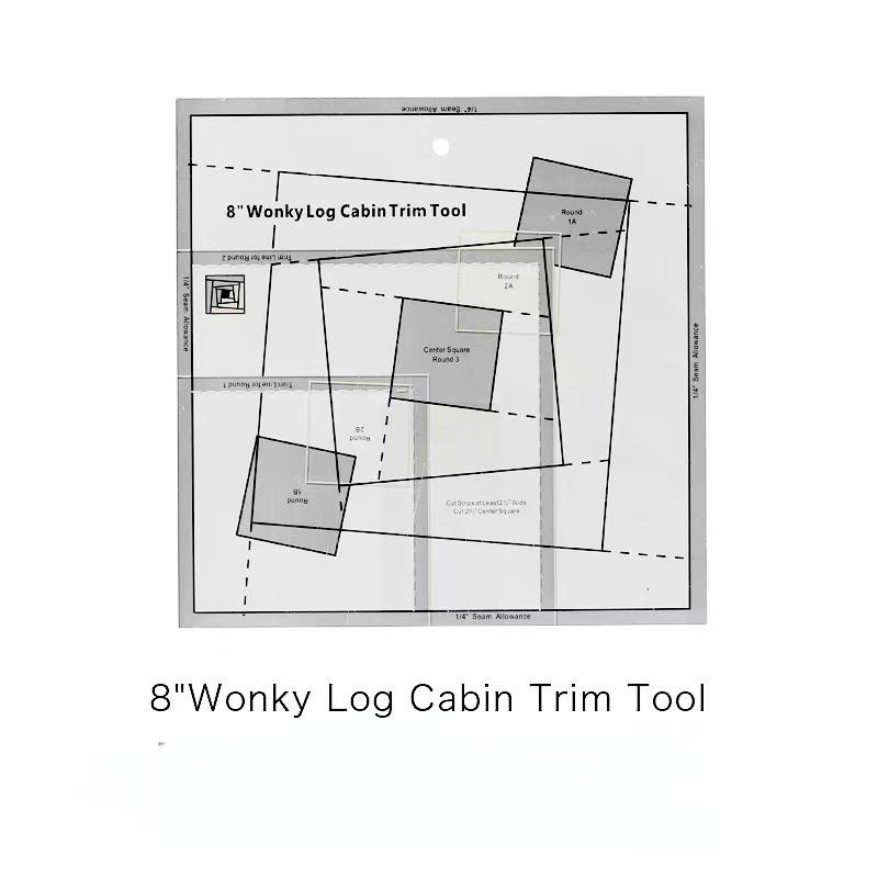 Log Cabin Trim Tool – Șablon din acrilic cu riglă pentru decorarea cabanei și cusut
