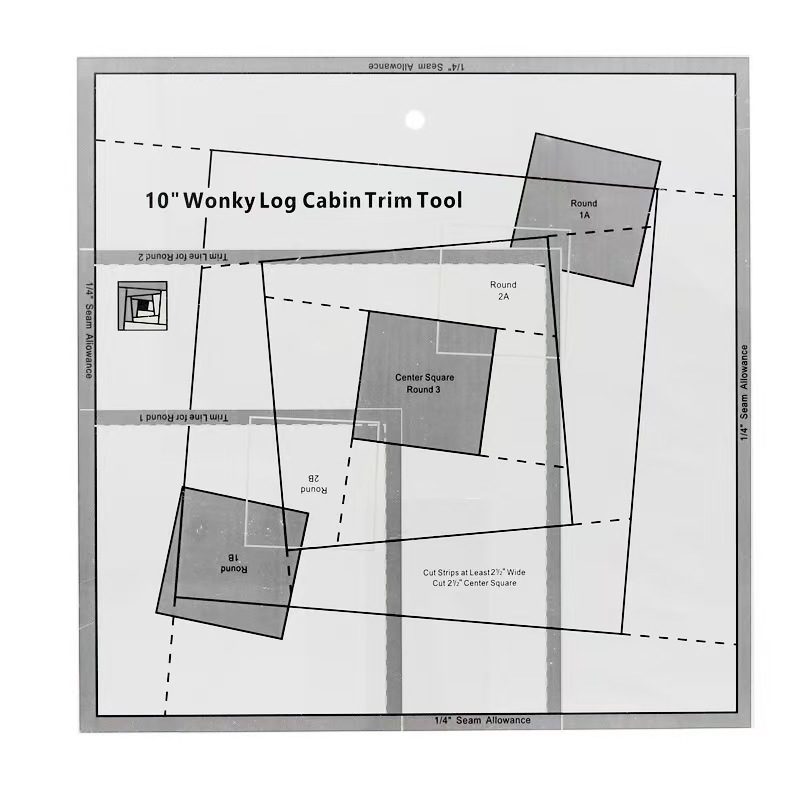 Log Cabin Trim Tool – Șablon din acrilic cu riglă pentru decorarea cabanei și cusut