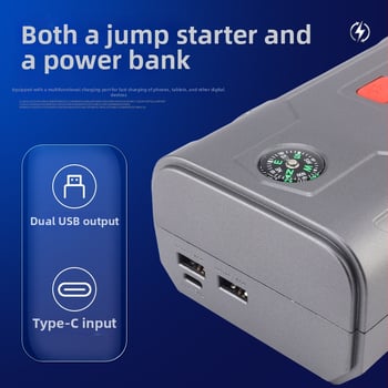 A12 pornire auto cu pompă de aer integrată — 12V, 900A maxim, 120W, afișaj digital, 35 L/min