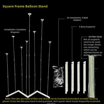 Milai plastična stativa za balone, s sklopivim nosačem, unutarnja upotreba, sportski događaji