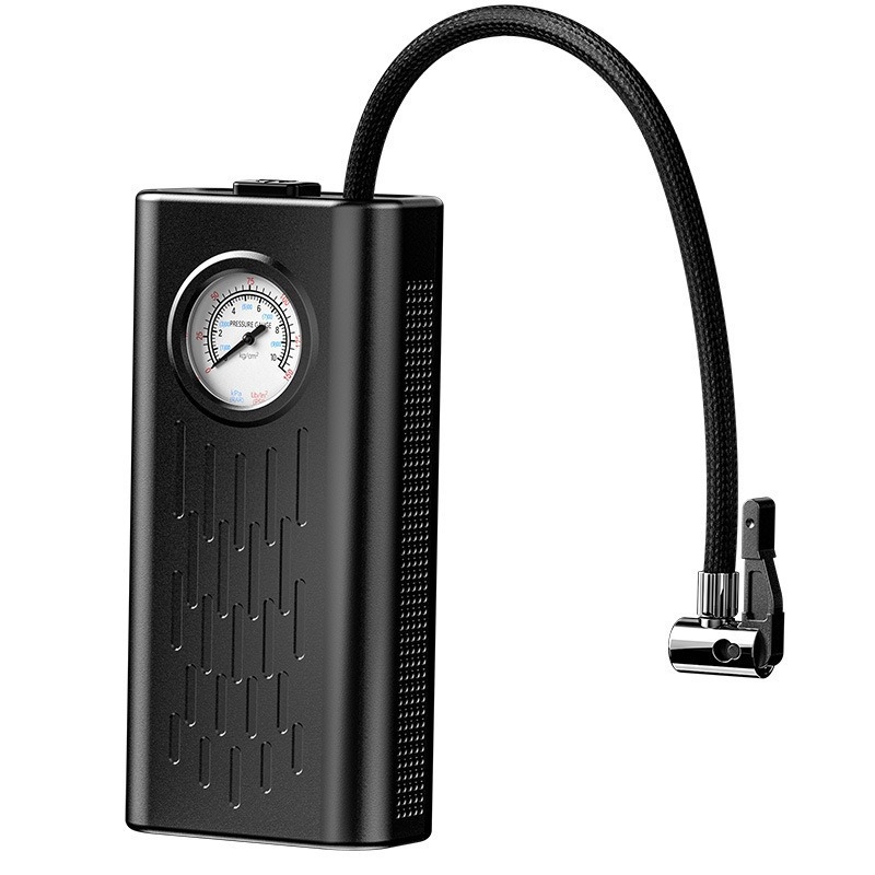 Pompa de aer portabilă pentru mașină, fără fir, cu afișaj indicator, 120 W, 240 V, reîncărcabilă, cablu de alimentare 50 cm, furtun 22 cm, debit de aer 30 L/min