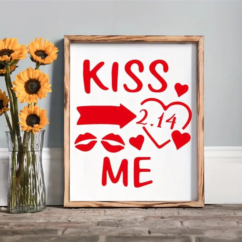 PET šablona za crtanje sa srcolim motivom, za DIY grafiti sprej umjetnost, s prorezanim dizajnom