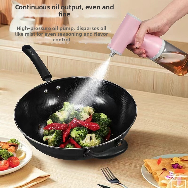 Sticlă electrică de spray ulei cu sticlă borosilicată înaltă, control al uleiului, spray atomizat pentru grătar în aer liber și bucătărie de acasă