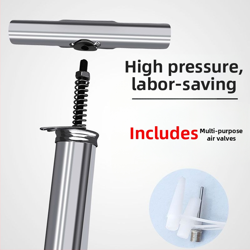 Pompa manuală de înaltă presiune pentru biciclete, biciclete electrice, motociclete și automobile, cu manometru; pentru țevi de aer și articole gonflabile, precum inele de înot și mingi de baschet.