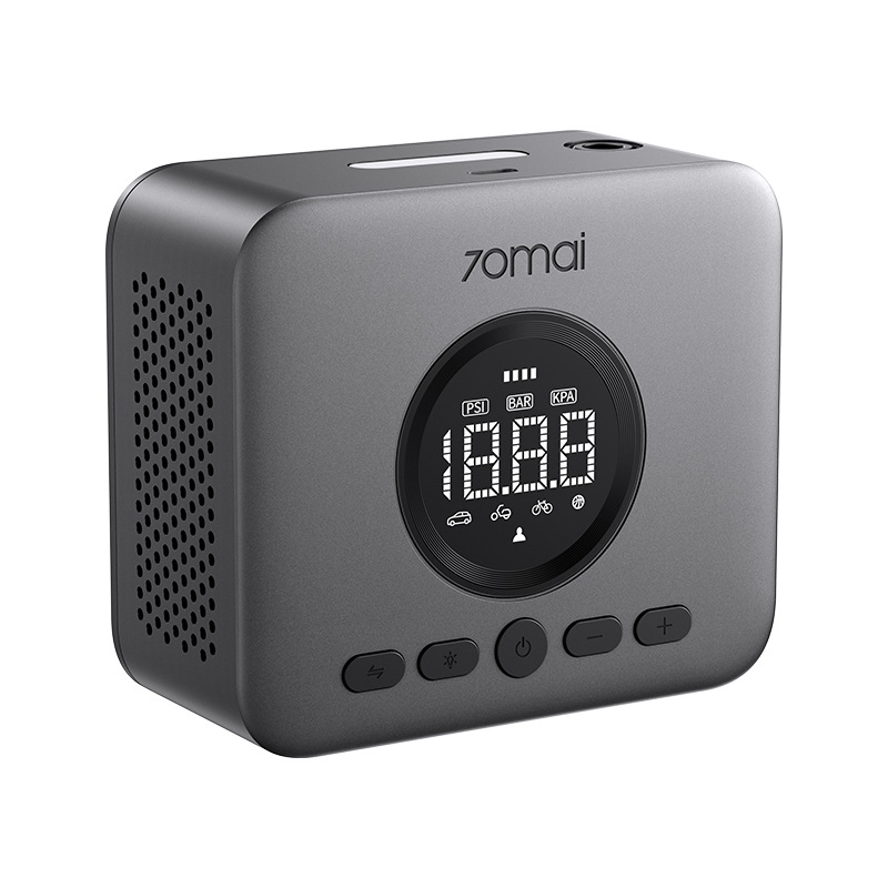 70Mai TP07 Pompa de pneuri auto fără fir cu afișaj digital, portabilă, 12V, 80W, reîncărcabilă, încărcare USB, 25 L/min