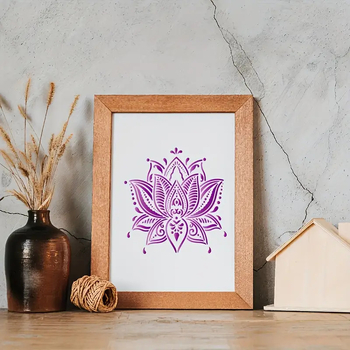 Șablon de pictură mandala pentru plăci, piatră și pereți, cu motiv de stropire a florilor și riglă