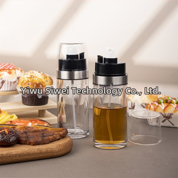 Recipient de ulei cu funcție dublă: turnare și pulverizare, acrilic, design cu apăsare pentru control sănătos al uleiului, potrivit pentru utilizare acasă și grătar în aer liber