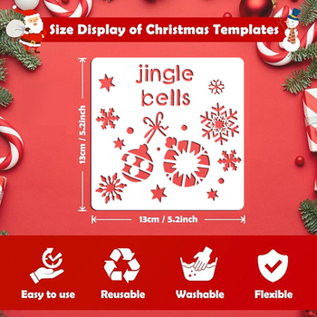 DIY șablon pentru pictură pentru copii și matriță de frecare pentru decorațiuni de Crăciun – Owkjasw, plastic, marcă privată, drepturi IP neautorizate, import interzis