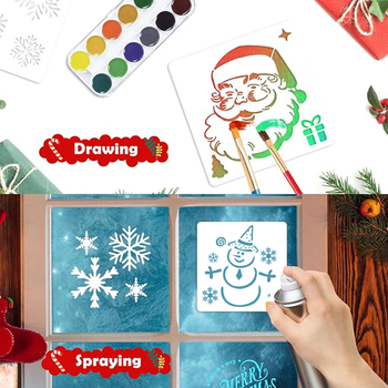 DIY șablon pentru pictură pentru copii și matriță de frecare pentru decorațiuni de Crăciun – Owkjasw, plastic, marcă privată, drepturi IP neautorizate, import interzis