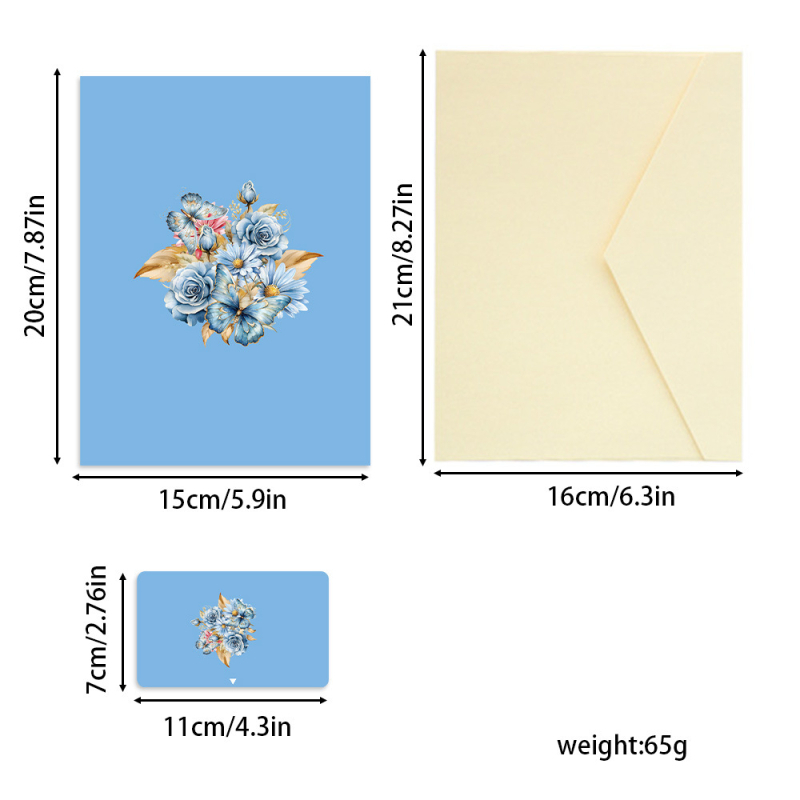 Carte de felicitare cu design 3D de fluture, lucrată manual, material Jam, stil simplu modern.