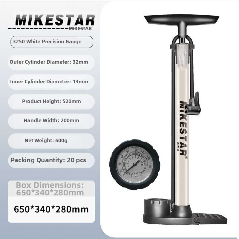 Pompa manuală cu înaltă presiune XZ-3250, Mike Star, corp din fier, 140 PSI, include duză pentru mingi multiple